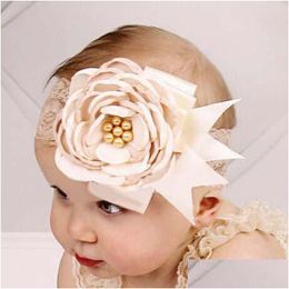 Headband Childrens Accessories Kid Lace Headbands For Girls Hair Kids Flower Bands Infants Baby Drop Delivery Hair Products Hair Acces Dhs7R