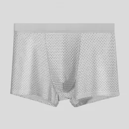 Underpants Male Underwear Breathable Mesh Men's Ice Silk Shorts Briefs With Elastic Waistband For Slim Fit Seamless Mid-rise