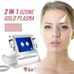 2 IN 1 Ozone and Golden Plasma Beauty Machine Cold Plasma Pen Face Lifting for Acne Freckle Spots Scars Wrinkle Removal Eyebrow Lift