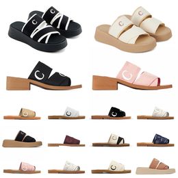 2024 New Luxurys Platform Mila Slippers Summer Toe Heels Sandals Designer Shoes Woman High Designer Female Sandals Flat Fluffy Slipper Slides Slide