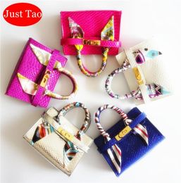 Just Tao Kids Mini tote with ribbon Girls Party Small handbags Chic style bags for Kids Toddlers Coin purse Child wallets JT0118337674