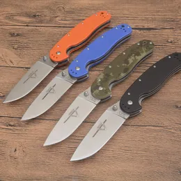 ADL A2303 Folding Knife 8Cr13Mov Satin Drop Point Blade G10 with Steel Sheet Handle Outdoor Camping Hiking EDC Survival Tactical Knife EDC Pocket Knives