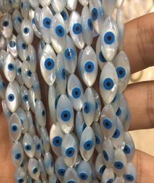 10PcsLot Evils Eye White Natural Mother of Pearl Shell Beads for Making DIY Charm Bracelet Necklace Jewellery Finding Accessories Q1269004