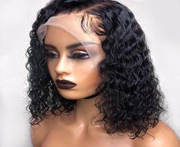 13x4 Lace Front Human Hair Wigs For Black Women Bob Curly Wig Brazilian Remy Hair Bleached Knots Pre Plucked With Baby Hair new5825102
