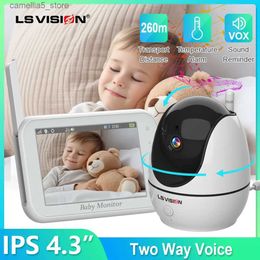 Baby Monitor Camera LS VISION 4.3-inch video camera night vision child safety h 2000mAh battery Babysitt lullaby VOX settings Q240308