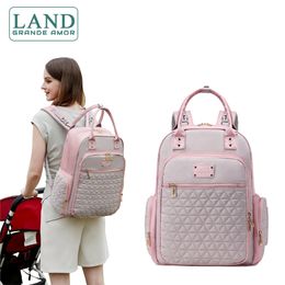 Authentic LAND Mommy Diaper Bags Mother Large Capacity Travel Nappy Backpacks multi-functional Convenient Baby Nursing Bags HPB01