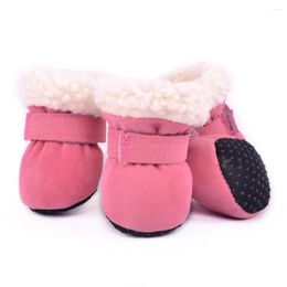 Dog Apparel 4pcs/set Winter Warm Pet Shoes Thick Anti-slip Snow Boots For Small Dogs Cats Puppy Chihuahua Socks Booties Footwear