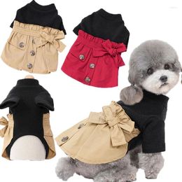 Dog Apparel Black Knitted Hoodie Dress Pullover Sweatshirt Girl Dresses Clothes Red Kahai Small Medium Dogs Fashion York XXL