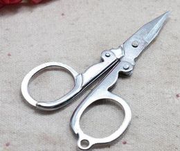 Home Portable Folding Stainless Steel Scissors Mini Folding Scissors Travel Trip Tool Silver 7889073