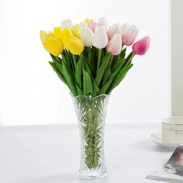 Decorative Flowers 30pcs/lot Tulip Artificial Flower PU Bouquet Real Touch For Home Wedding & Wreaths