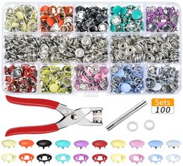 Hoomall 100PCsSets 10 Colours Metal Sewing Buttons Press Studs Sewing Craft Fastener Snap Pliers Craft Tool Buttons For Clothes6573361