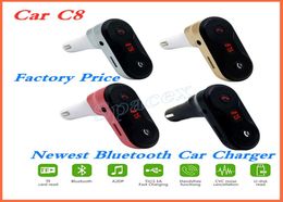 C8 Wireless Bluetooth Multifunction FM Transmitter USB Car Chargers Adapter Mini MP3 Player Kit Holders TF Card Hands Headsets7096872