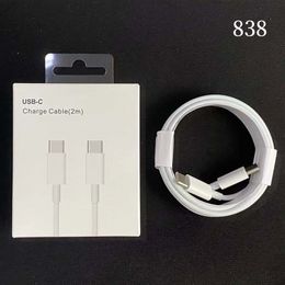 USB C To Type C Cables PD Fast Charging 18W 20W for iPhone 15 smart phone Samsung S21 S20 Note 20 Quick Charge 4.0 3ft 6ft Charger Wire with Retail package 838D