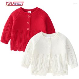 Jackets Fashion Knitted Cardigan Autumn Baby Girls Sweater Jacket Coat Spring Girl Hollowed Out Sweaters