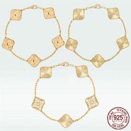 VAC 4 Four Leaf Clover Designer Pendant chain bracelet luxury fashion Necklaces Stud Earring 925 Sterlling Silver 18K Yellow Gold 224T