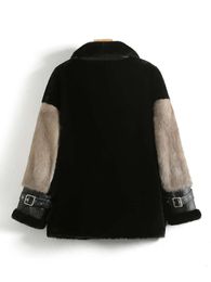 Sheepskin Integrated Jacket Short Women's Mink Fur 2023 Winter New High-End Sheep Cut Velvet Coat 708171