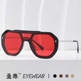 New large frame glasses Personalised toad glasses semi metal one-piece sunglasses mens street photography trend sunglasses