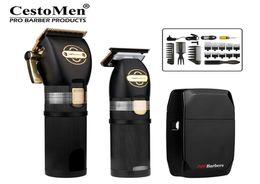 CestoMen Luxury 3pcs POP Barbers Hair Clipper Set Cordless Electric Trimmer Shaver Barber Haircut Tools With Comb Brush 2201216349683
