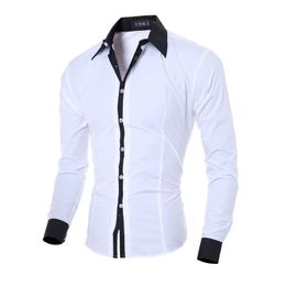 Mens Stripes Shirts Long Sleeved Slim White Social Shirts Casual Male Clothes Business Camisa Masculina Chemise christmas shirt 240229