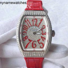 Swiss Watch Franck Muller Watches Automatic Full Set of Frankmueller for Women V32 with Rear Inlaid English Womens Red Letters Stars