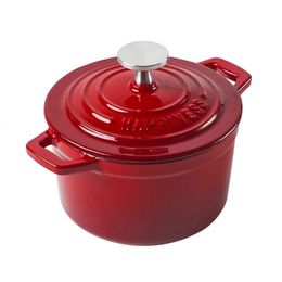 Enamelled Mini Cast Iron Dutch Oven 15 Quart for Cooking Bake Bread Cast Iron Pot Casserole Dish Heavy Milk Pot Kitchen Stew Pot 240304