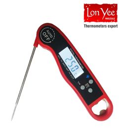 Food Thermometer Waterproof Digital Kitchen Meat Water Milk Cooking Folding Probe BBQ Baking Electronic Oven Calibration Temperatu6335705