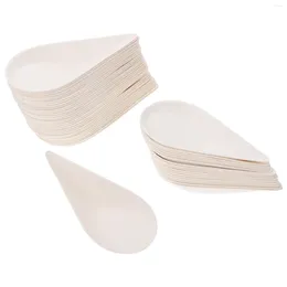 Disposable Dinnerware 50 Pcs Tray Dessert Plate Cake Pan Serving Paper Storage For Snack Fruit