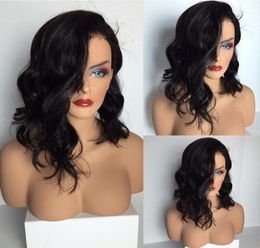 7A Short Wave Human Hair Bob Wigs Brazilian Virign Full Lace Human Hair Wigs For Black Women Wavy Lace Front Bob Wig4967545