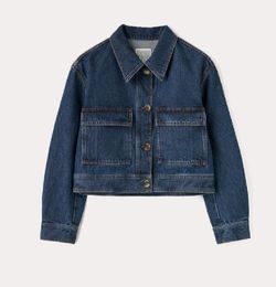 NEUE, kurze Jeansjacke im Tote-Me-Stil, DUNKELBLAU, von hoher Qualität