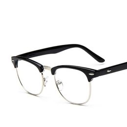 Glass Frames For Men Retro 2021 Brand Korean Style Metal Eyeglass Man Women Half Round Vintage Frame Glasses Fashion Sunglasses312b
