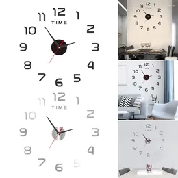 Wall Clocks Modern Design Large Clock 3D DIY Quartz Fashion Watches Acrylic Mirror Stickers Living Room Home Decoration Horloge