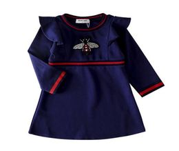 New arrival Kids Girl European and American Style Bee Princess Dress Long Sleeve Dress Baby Girl Clothes1147587