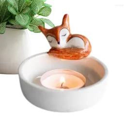 Candle Holders FoxResin Holder 3D Cute Candlestick Heat Resistant Crafts Home Decoration Funny Creative Scented