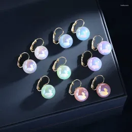 Stud Earrings 2024 Fashion Purple White Colourful Imitation Pearl For Woman Wedding Party Friends Gifts Women's Jewellery