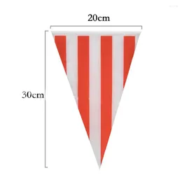 Decorative Flowers Carnival Themed Party Striped Pennant Ban Flags For Your Circus Supplies Rope String Flag Triangle Bunting 10/30M