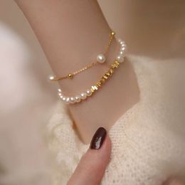 Broken Sier and Pearl Bracelets for Women Exquisite, High-end, Layered Bracelets New Accessories