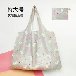 Shopping Bags Fashion Printing Eco-friendly Folding Bag Square Storage Supermarket Large