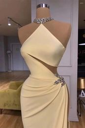 Party Dresses 2024 Cut Out Strapless Evening Smooth Sequined Satin Trumpe Ball Gowns Sexy Side Slit Woman Formal Bride Beach