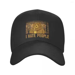 Ball Caps Camping Bear I Hate People Baseball Cap Sun Protection Women Men's Adjustable Dad Hat Summer Hunting Snapback Hats