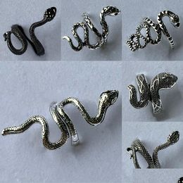 Band Rings Wholesale 30Pcs Mix Snake Punk Cool Fit Alloy For Women Men Gifts Jewellery Drop Delivery Ring Dhzkn Dhgcs