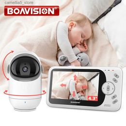 Baby Monitor Camera 4.3-inch video baby monitor with pan tilt camera 2.4G wireless bidirectional audio night vision safety Q240308