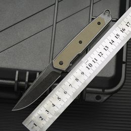 Stonewash D2 Steel Blade 7091 Folding Knife Pocket Tactical Survival Outdoor Hunting Gift Kitchen EDC Camping Knife 516