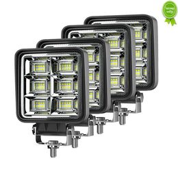 Car Other Auto Electronics New 4 Pcs Inch Aluminum 144W Led 4X4 Work Light 3030 48Smd Headlights For Trucks Tractor Off Road Fog Lamp Dh7Yp