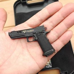 Gun Toys 1 3 Alloy Empire G34 TTI PIT VIPER Gun Model Key Chain With Shell Assemble Mini Toy Gun For Gift For Adult Kids 240307