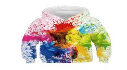 Toddler Sweatshirt Teen Kids Girl Boy Paint Print Sweatshirt Pocket Pullover Kid Clothing Winter Autumn Casual Warm Hoodie Tops9189990
