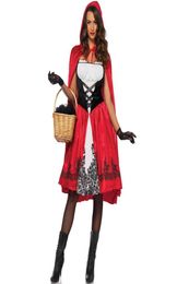 SXXL Big Size Halloween Cloak Little Red Riding Hood Costume Cosplay Role Playing Game Uniform Dress and Manteau Set Clothing for4628915