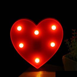 Night Lights Led Night Light 3D Childrens Room Decoration Table Lamp Creative Love Heart-Shaped Christmas Valentines Day Childs Gift D Dhaf8