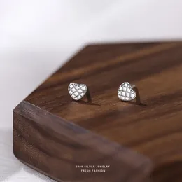 Stud Earrings Genuine Solid S999 Sterling Silver For Women Wedding Engagement Gift Jewellery