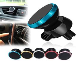 360 Degree Rotate Metal Magnetic Mobile Mount Mini Car Phone Holder Strong Suction Air Vent Bracket Stand2241566