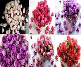 Type2 100pcs Mix 6 colors Roses Artificial Silk Flower Heads Wedding Bridal Bouquet Decoration 118quot4561900